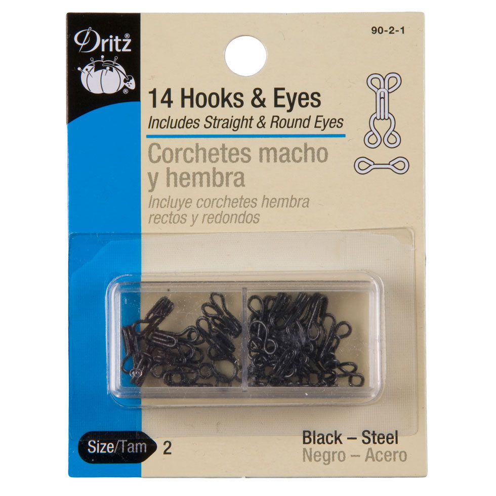 Dritz Black Hooks & Eyes Size 2 - 14ct - Joann Fabrics