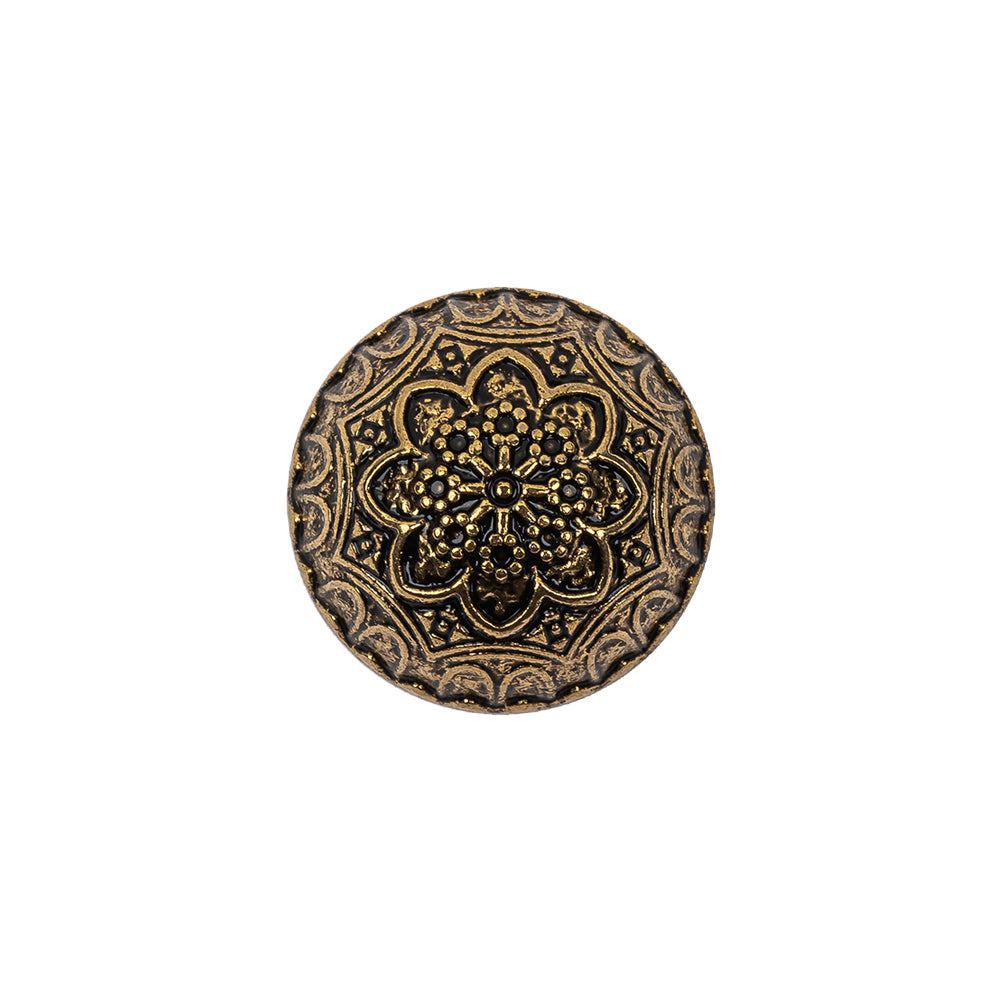 Gold Floral Classical Dome Shaped Metal Coat Button - 28L/18mm - Joann Fabrics