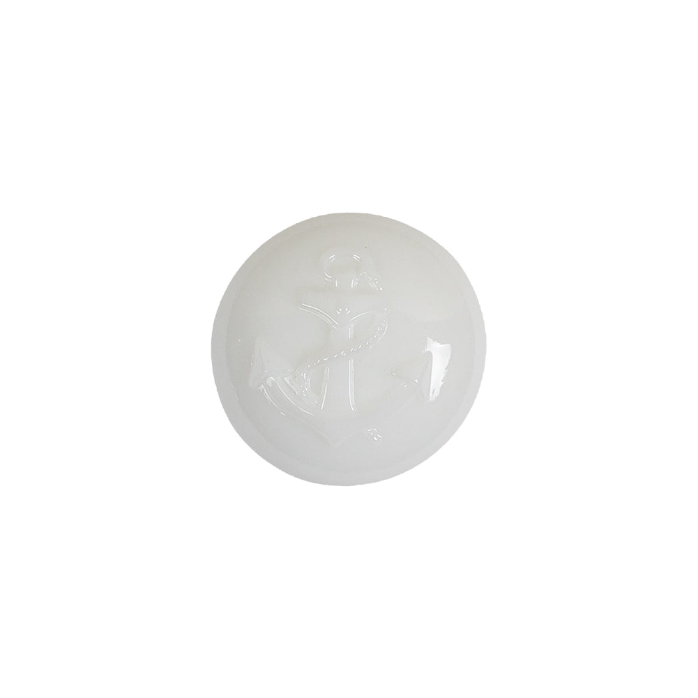 Italian White Anchor Embossed Shank Back Button - 24L/15mm - Joann Fabrics
