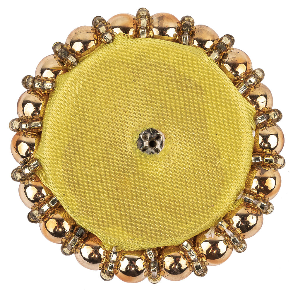 Vintage Gold and Rose Pearl Beaded Applique - 1.5