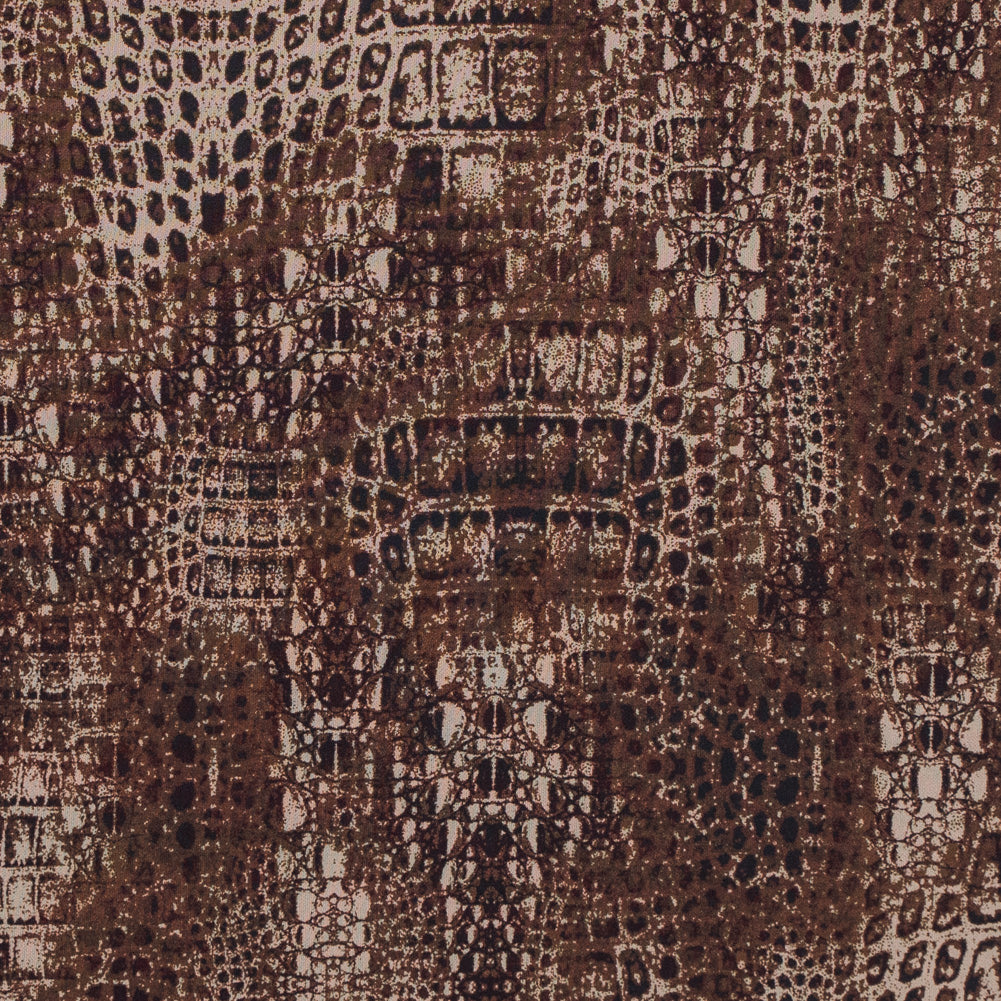 Toffee and Cornstalk Python Printed Double Faced Stretch Polyester Crepe - Joann Fabrics