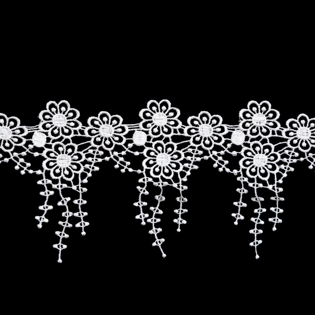 Fancy Ivory Floral Venise Lace Trim - 3.5