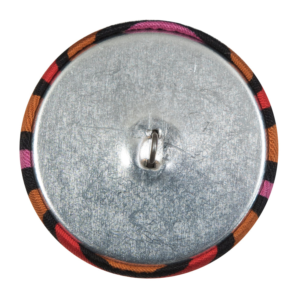 Black, Orange and Pink Striped Fabric Covered Button - 60L/38mm - Joann Fabrics