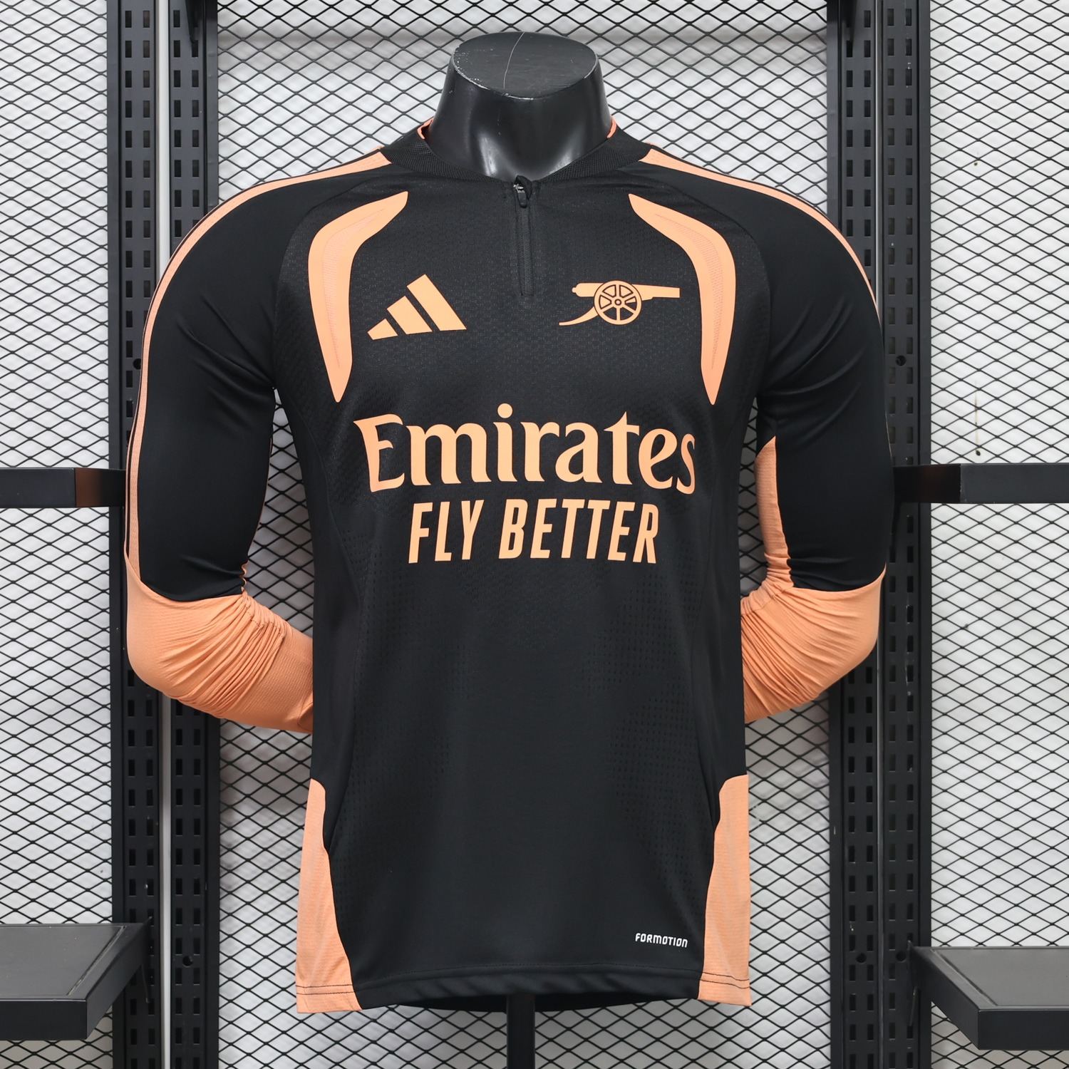 Arsenal 26-27 Black Orange Long Sleeves Training Jersey - Player Version - UnitedFutballJersey