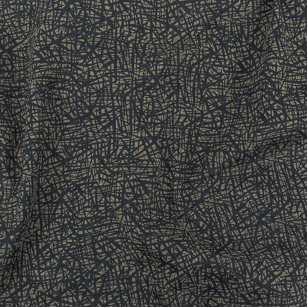 Liz Claiborne Cloudburst and Navy Abstract Printed Cotton Twill - Joann Fabrics
