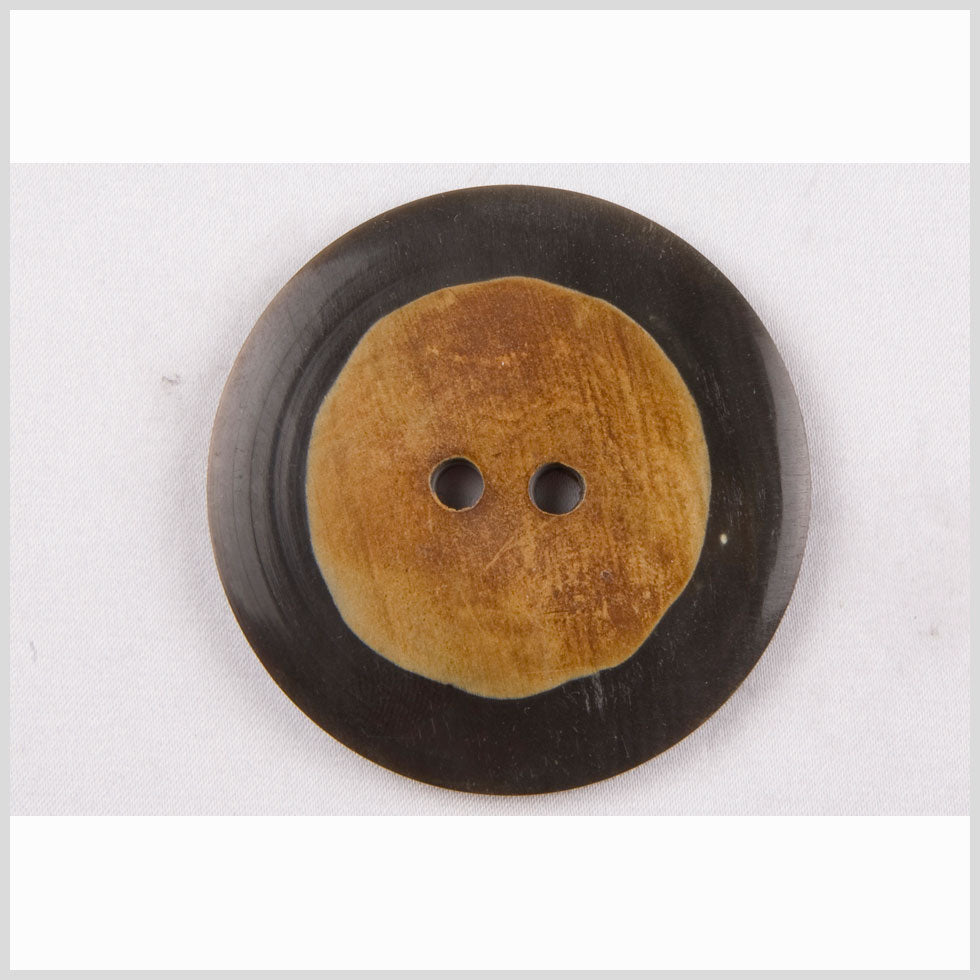 Black/Natural Horn Coat Button - 80L/50.8mm - Joann Fabrics