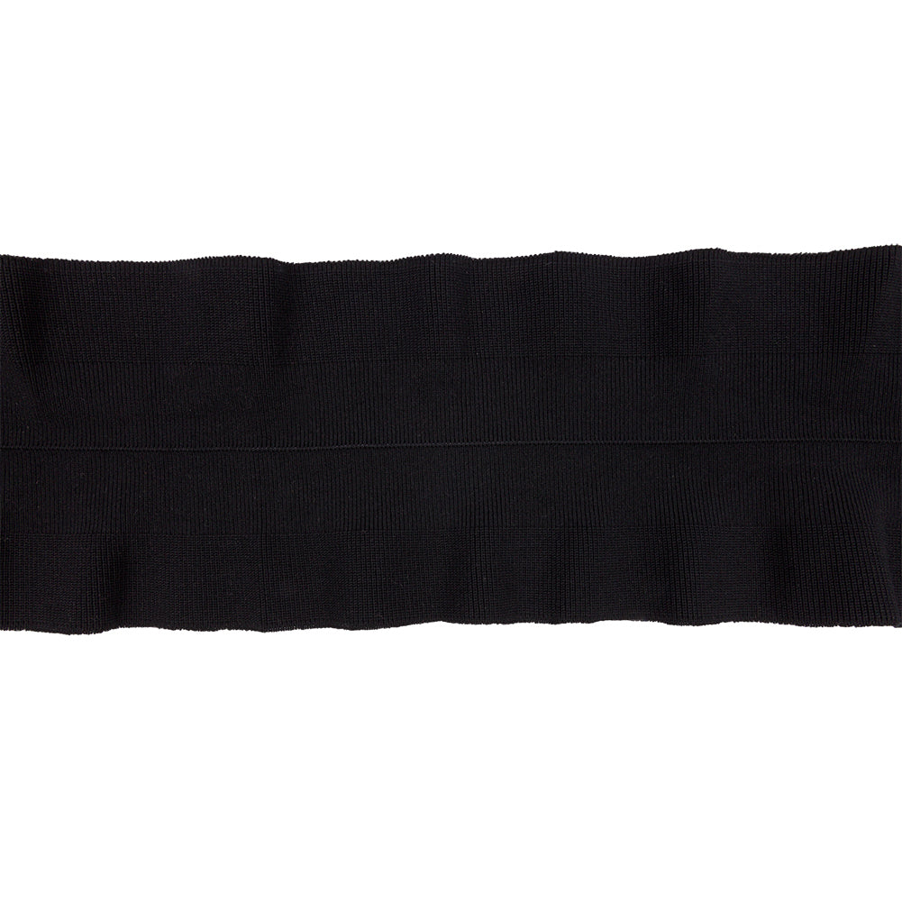Black Ruffled Foldover Rib Knit Trim - 39