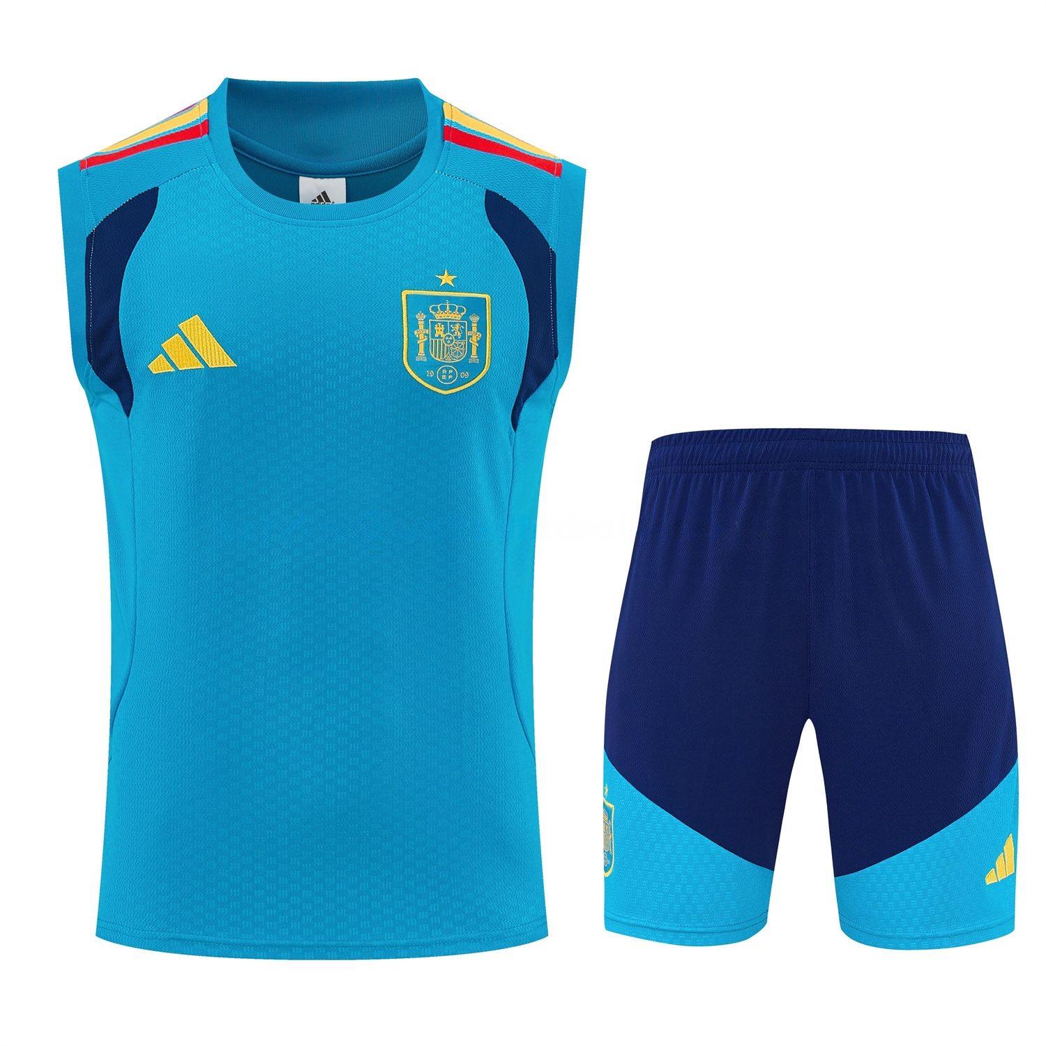 Spain 2026 Vest Training Set - Lake Blue Vest and Dark Blue Shorts - UnitedFutballJersey