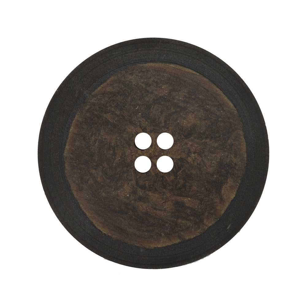 Italian Black and Brown 4-Hole Plastic Button - 48L/30.5mm - Joann Fabrics