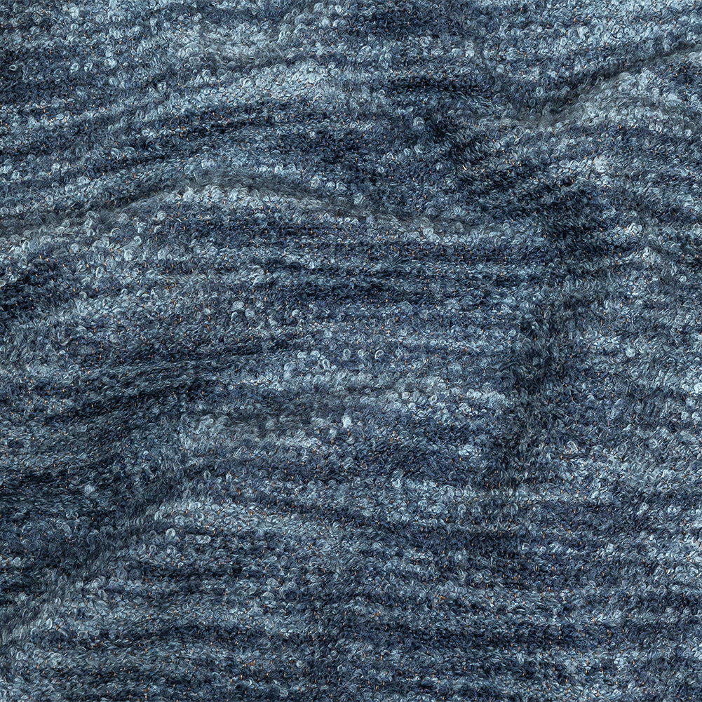 Navy Striated Upholstery Boucle with Tan Woven Backing - Joann Fabrics