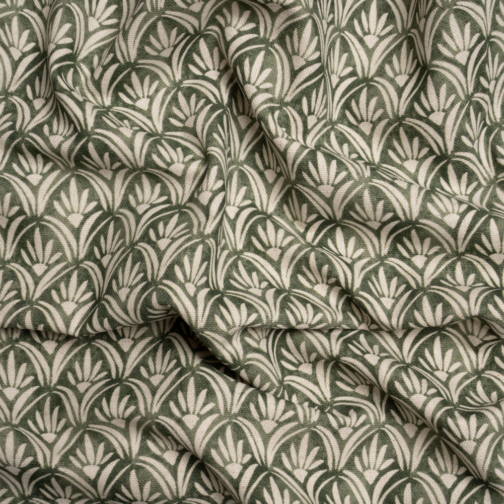 Cotton and Linen Canvas Print - Olive Floral Arches - British Imported - Joann Fabrics