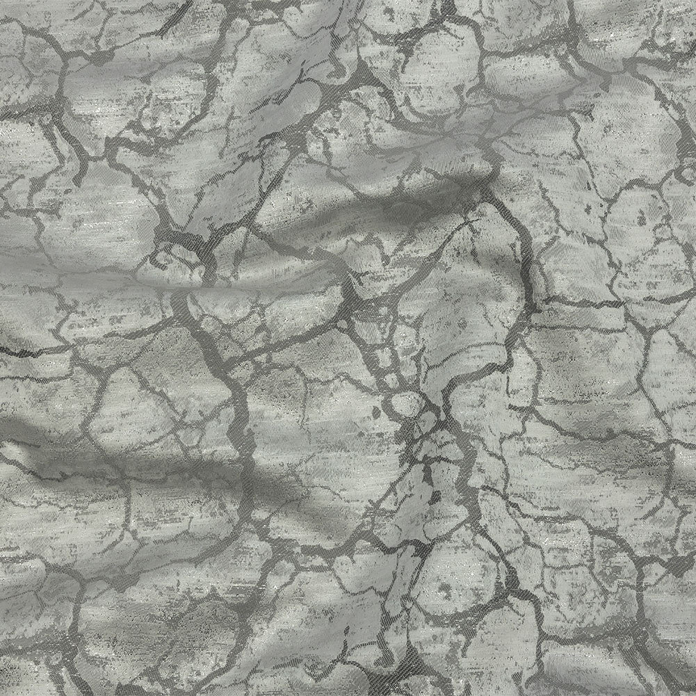 Metallic Drapery Jacquard - Platinum Marble Veins - British Imported - Joann Fabrics