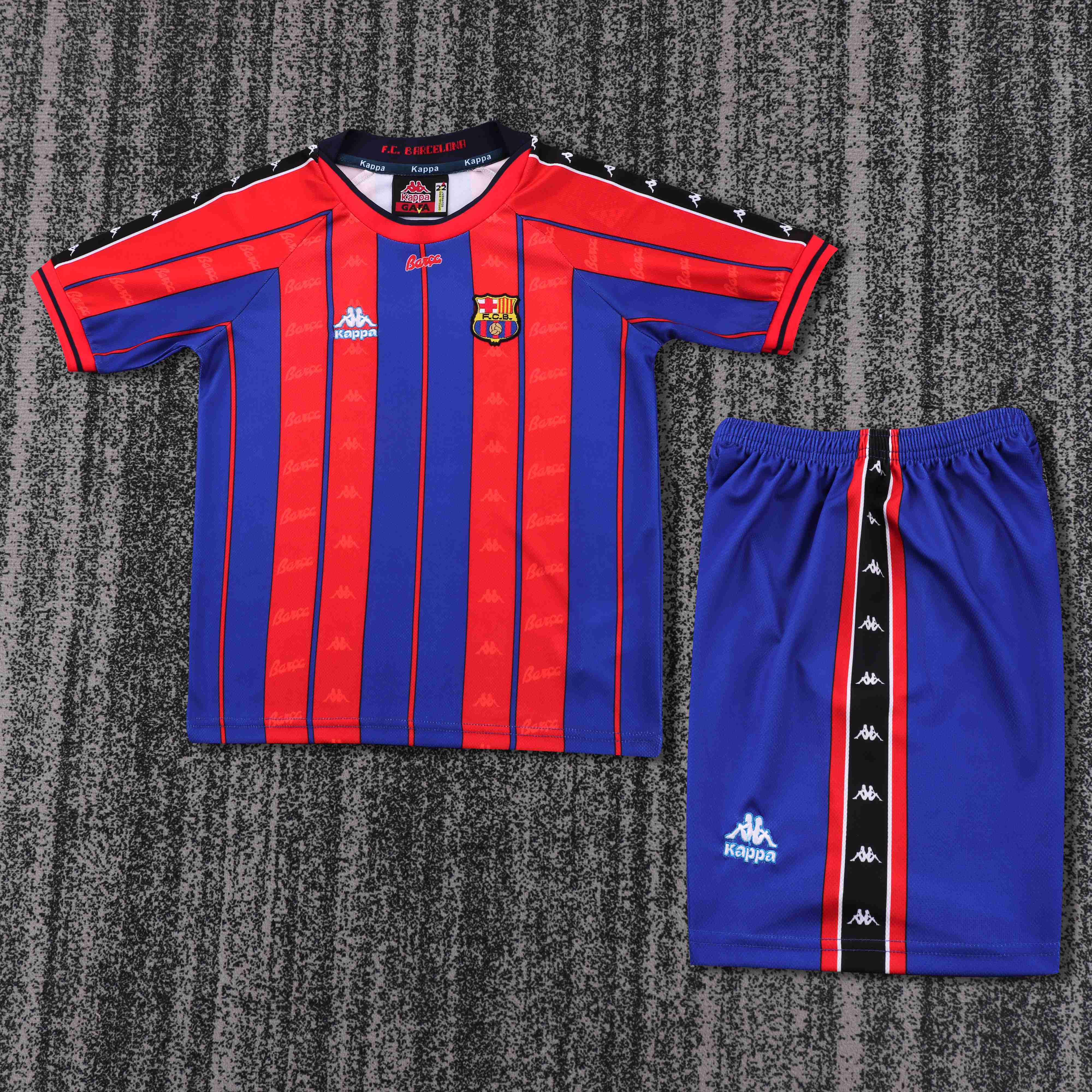 1997-1998 Retro Barcelona Home Football Shirt 1:1 Thai Quality Kids Size
