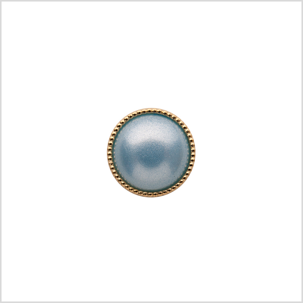Italian Light Blue/Gold Shank Back Button - 16L/10mm - Joann Fabrics