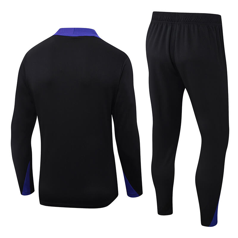 2025/2026 Barcelona Half-Pull Training Suit Black joint edition Jersey Set