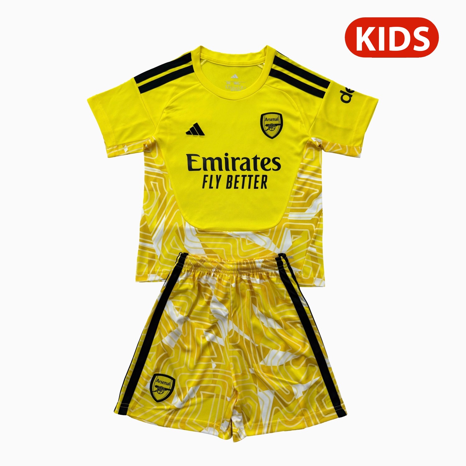 Arsenal 26-27 Yellow Goalkeeper Kids Kit - UnitedFutballJersey