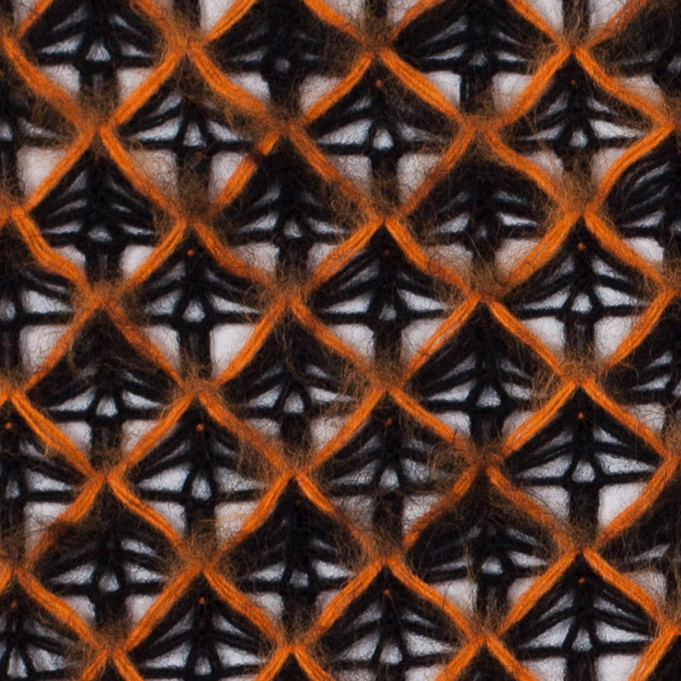 Lacey Diamonds Acrylic Knit - Black and Orange - Joann Fabrics