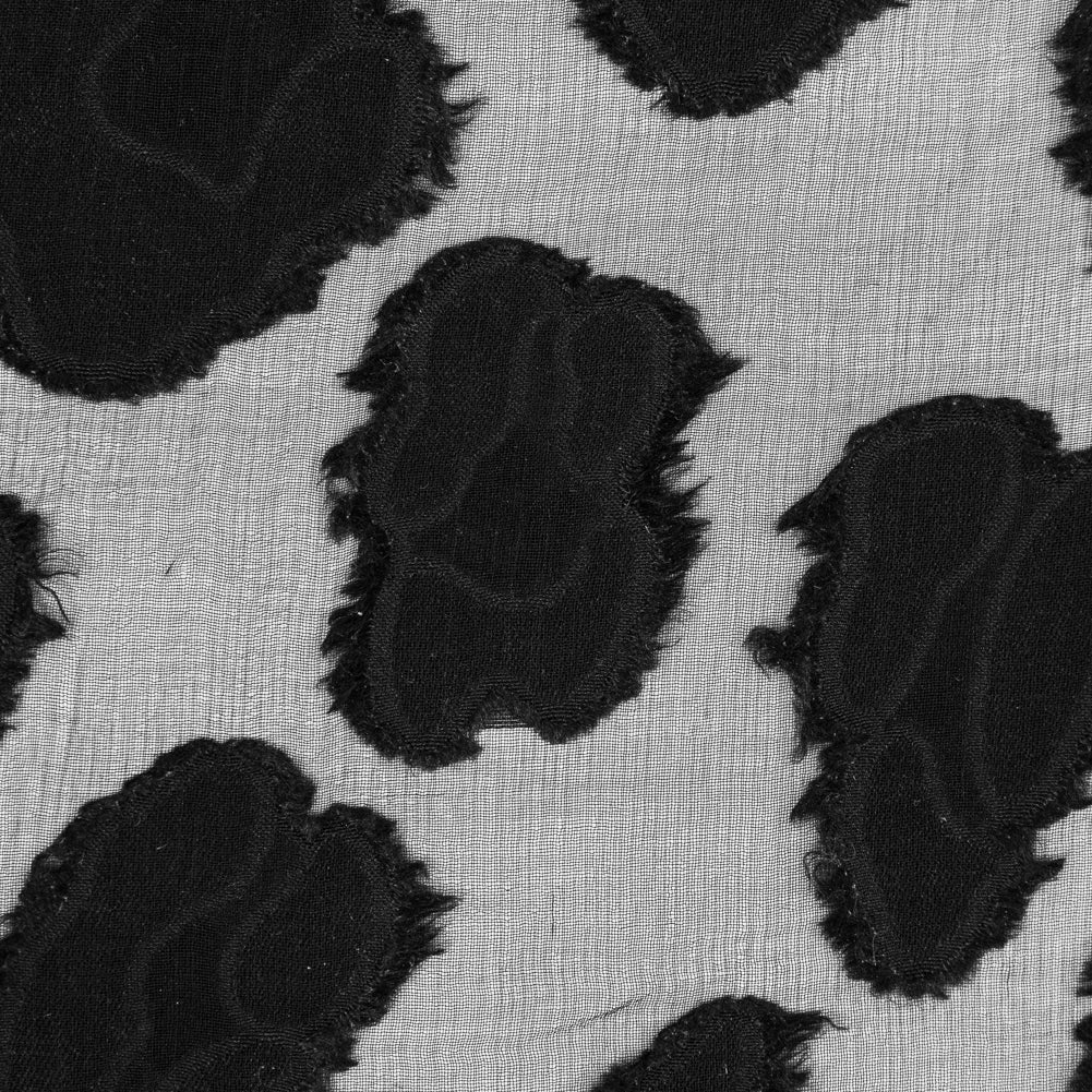 Black Abstract Burn-Out Silk Chiffon - Joann Fabrics