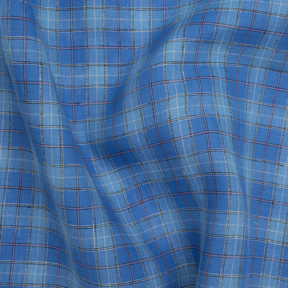 Medium Weight Linen Woven - Blue, White and Pink Plaid - Joann Fabrics