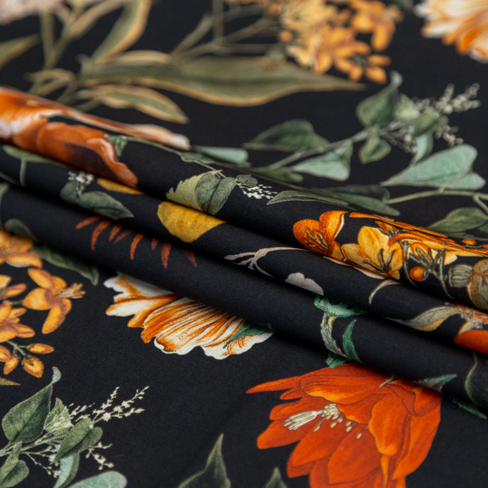 Cotton Voile - Black Floral - Garden of Earthly Delights Print - Mood Exclusive Harvest Collection - Joann Fabrics