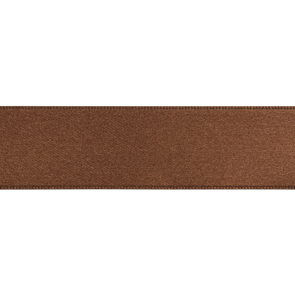 Brown Double Face French Satin Ribbon - 1