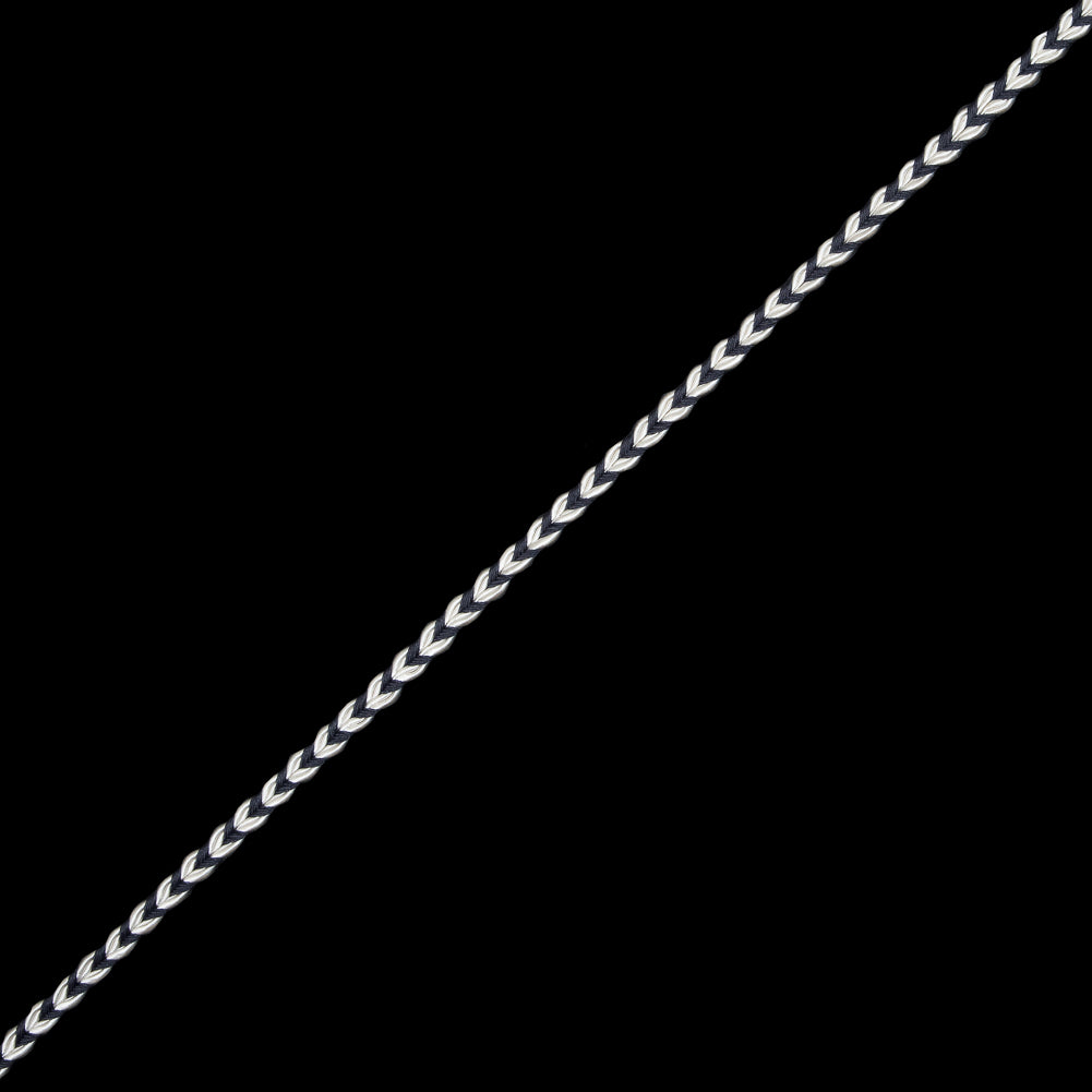 Charcoal and White Two-Tone Braided Trim - 0.25