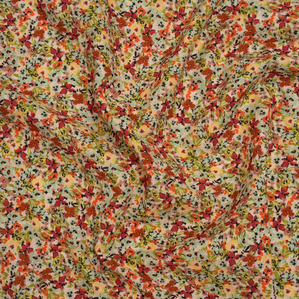 Cotton and Viscose Striped Seersucker - Off White, Sky Blue and Berry Red Little Florals - Mood Exclusive Blossom Breeze Print - Joann Fabrics
