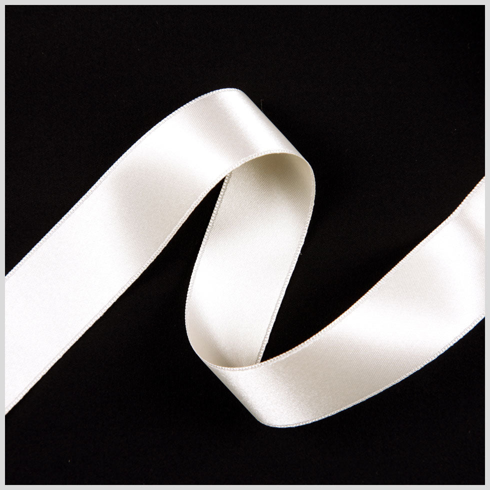 Ivory Double Face French Satin Ribbon - 1