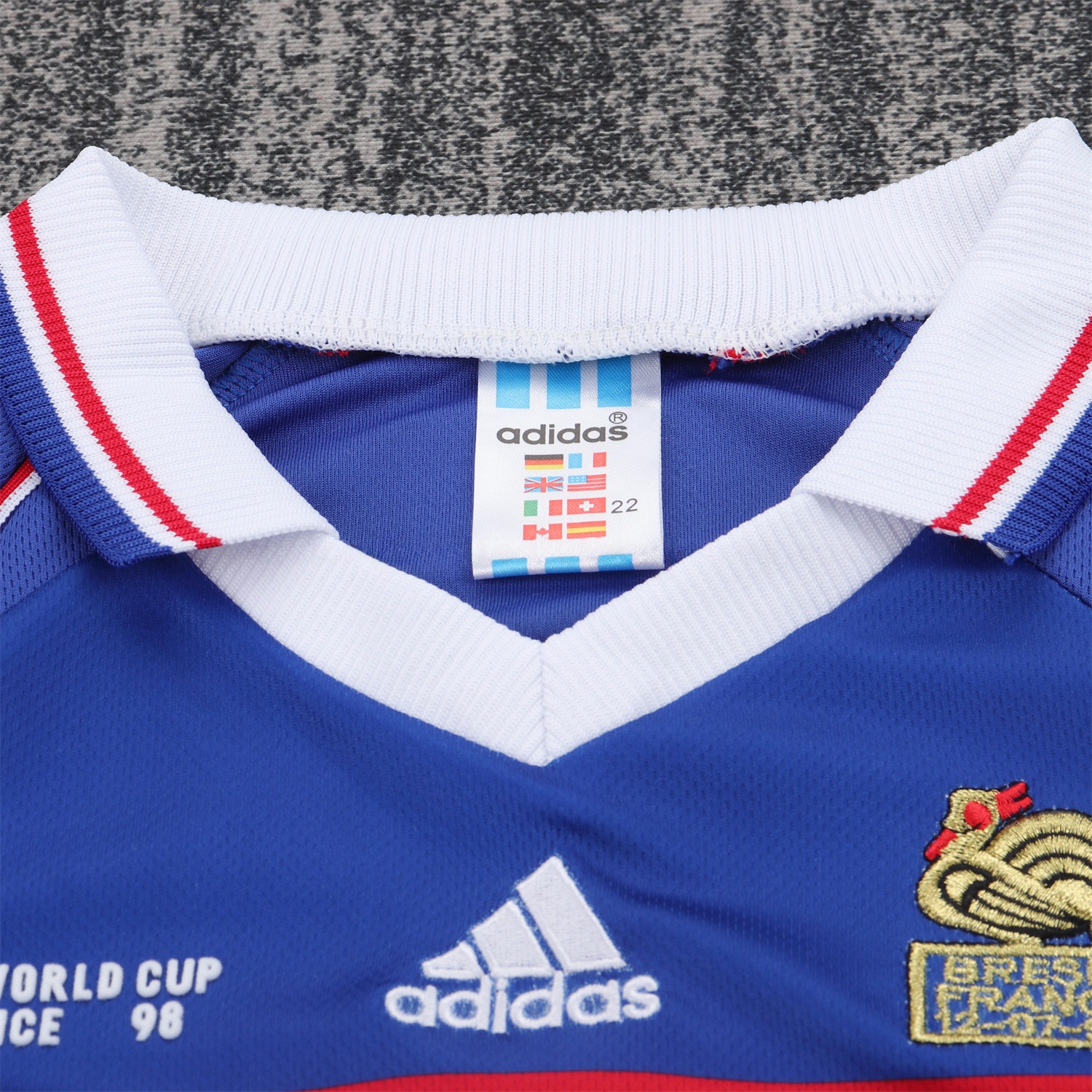Retro France 1998 Home Long Sleeves Kids Kit - UnitedFutballJersey