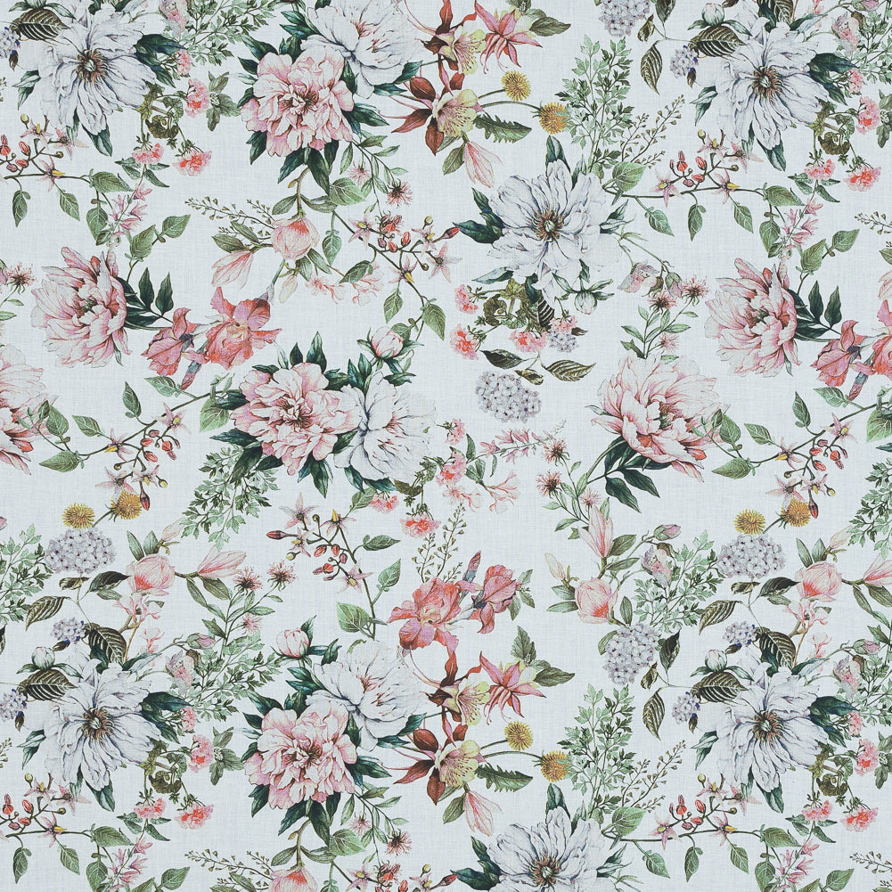 Cotton Voile - Pink and Green Floral - Les Fleurs de L'amour Print - Mood Exclusive Jacques Collection - Joann Fabrics