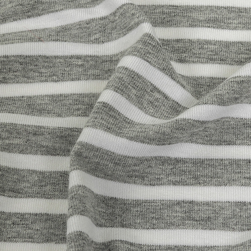 Heathered Gray and White Striped Stretch Rayon Jersey - Joann Fabrics