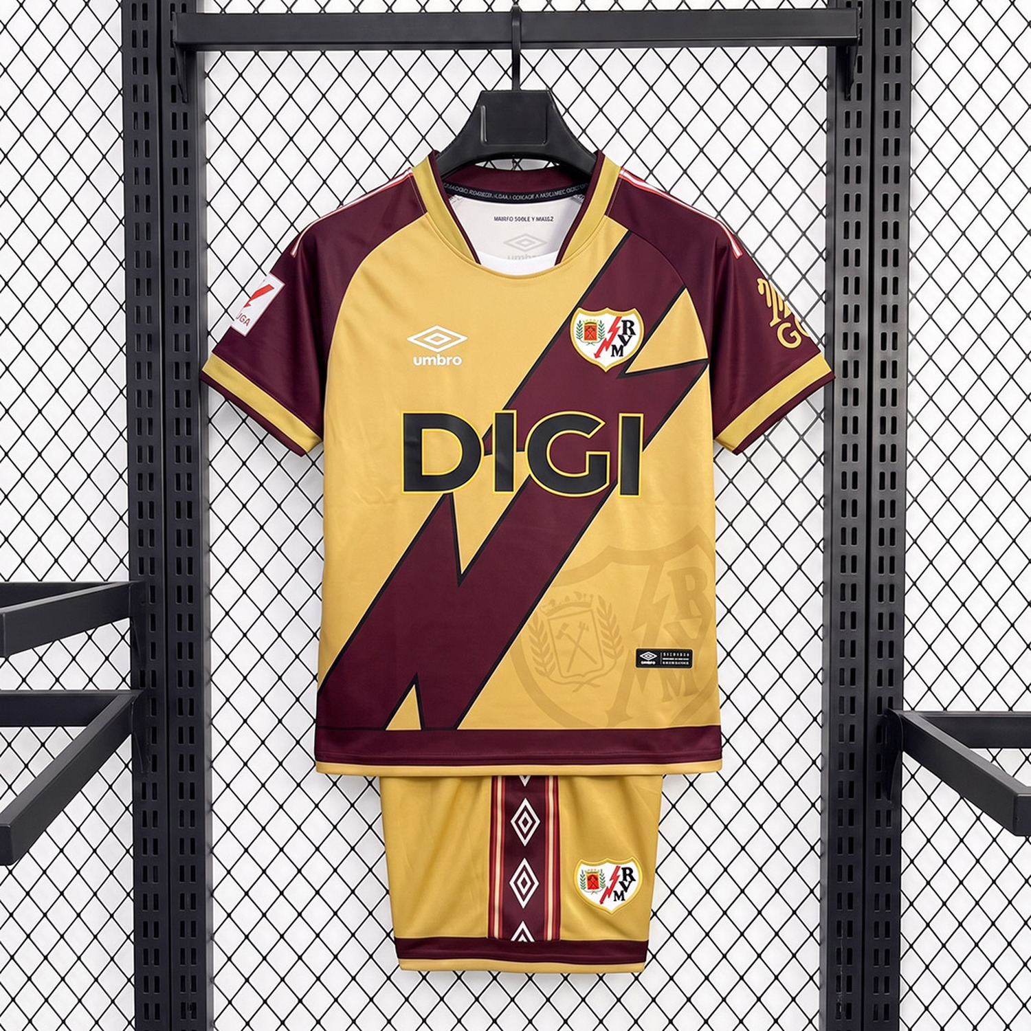Rayo Vallecano 26-27 Third Yellow And Red Kids Kit - UnitedFutballJersey