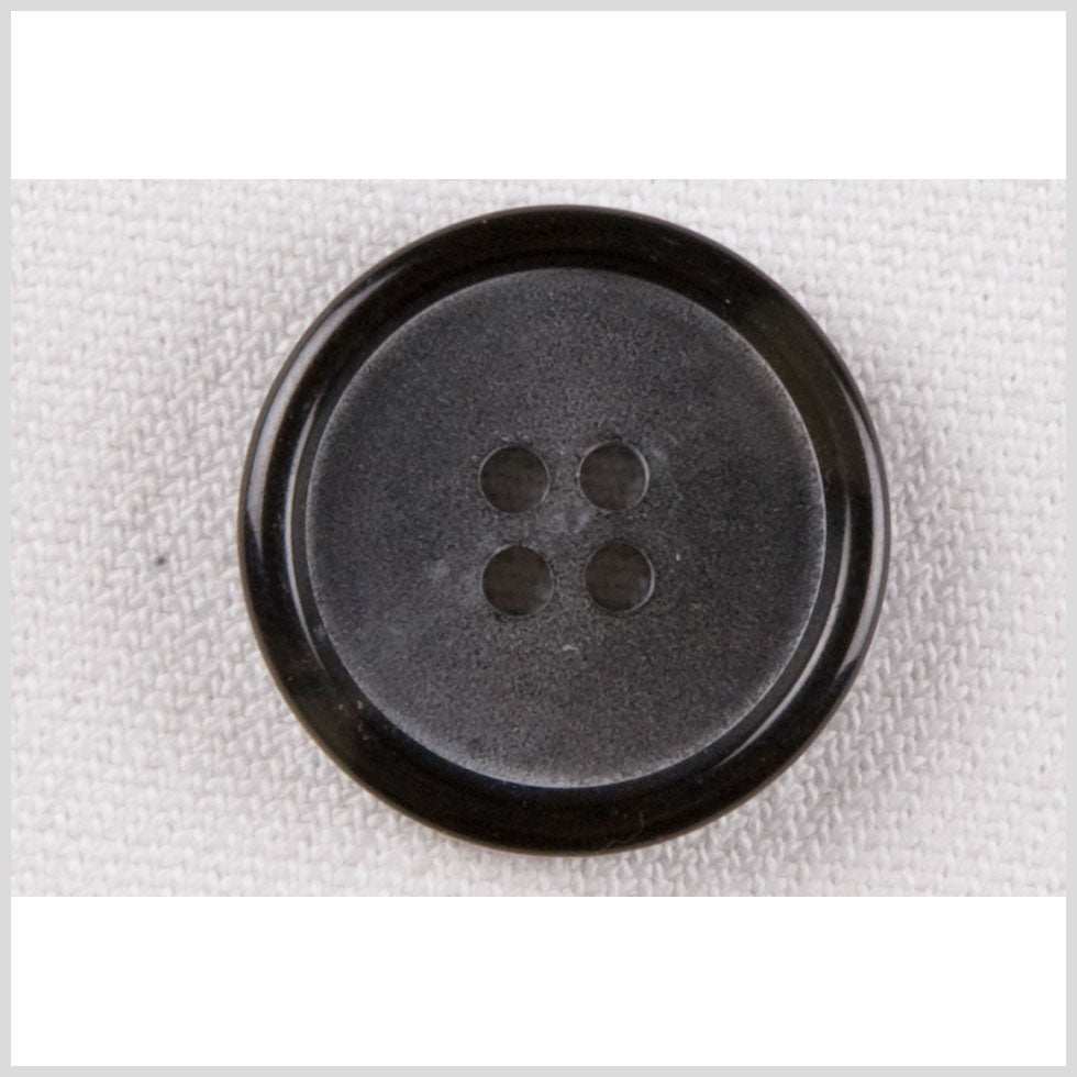 Plastic 4-Hole Button - 34L/21.5mm - Black Textured Face and Rolled Rim - Joann Fabrics