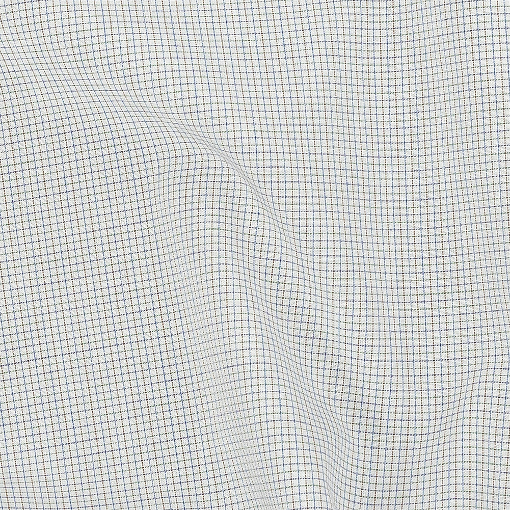 Premium Blue and Brown Graph Check Cotton Shirting - Joann Fabrics