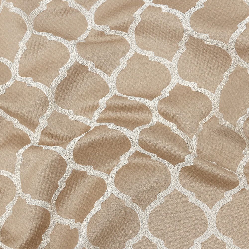 Satin-Faced Jacquard - Nougat Moroccan Quatrefoil - British Imported - Joann Fabrics