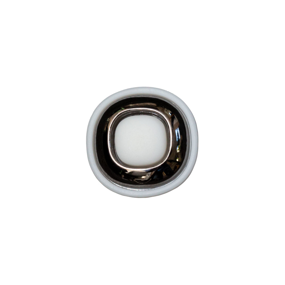 Italian White and Gunmetal 2-Piece Plastic Button - 24L/15mm - Joann Fabrics