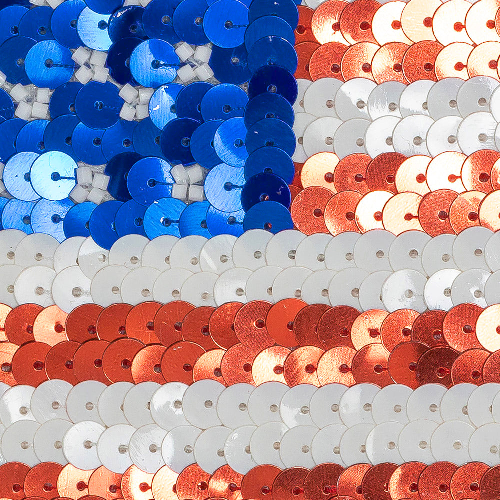 Vintage Large Heart-Shaped American Flag Beaded and Sequins Applique - Joann Fabrics