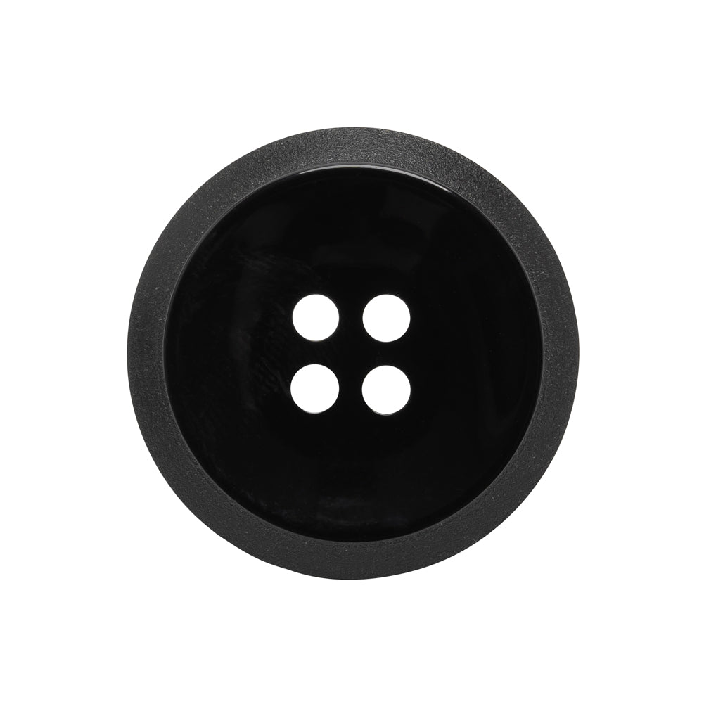 Plastic 4-Hole Button - Black Dish Shaped Matte Rim - 40L/25.5mm - Joann Fabrics
