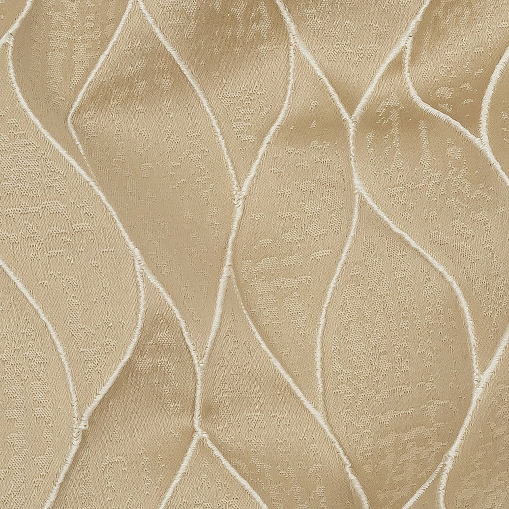 Polyester Jacquard - Gold Leafy Lines - British Imported - Joann Fabrics