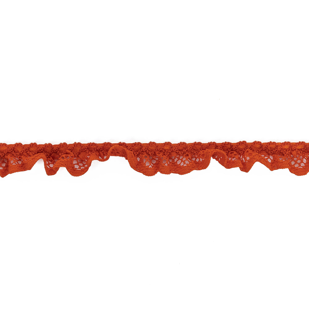 Crisp Orange Criss Cross Crochet Trimming - 0.625