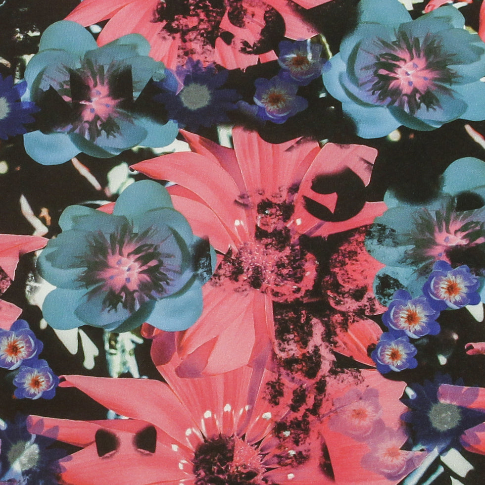 Pink/Green Collaged Floral Digitally Printed Stretch Neoprene/Scuba Knit - Joann Fabrics