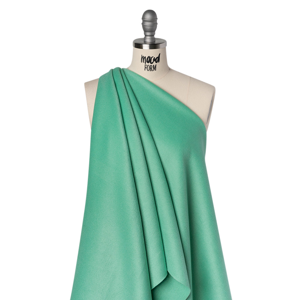 Brushed Wool Blend Twill Coating - Bright Mint - Deadstock - Joann Fabrics