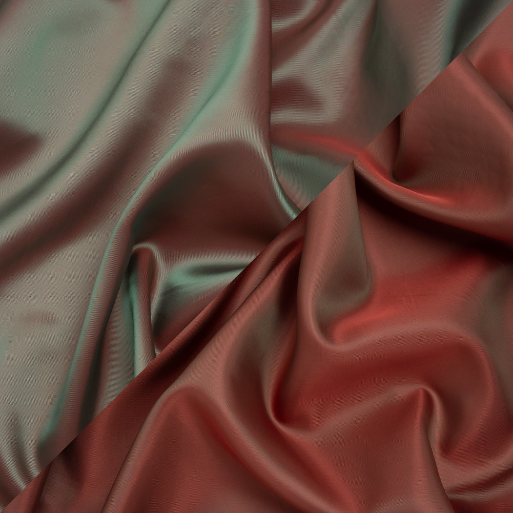 Polyester Twill Lining - Red and Green Iridescent - Deadstock - Joann Fabrics