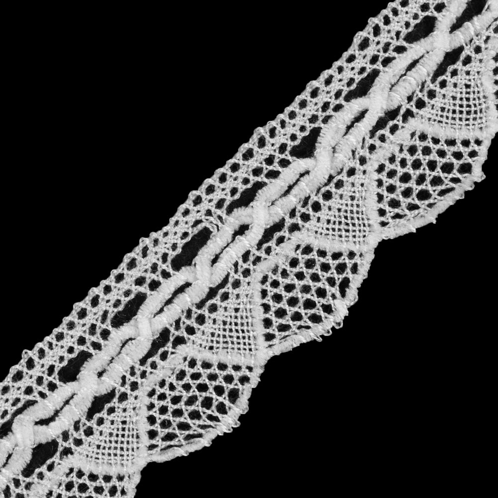 White Crochet Chenille Trim - 1.5