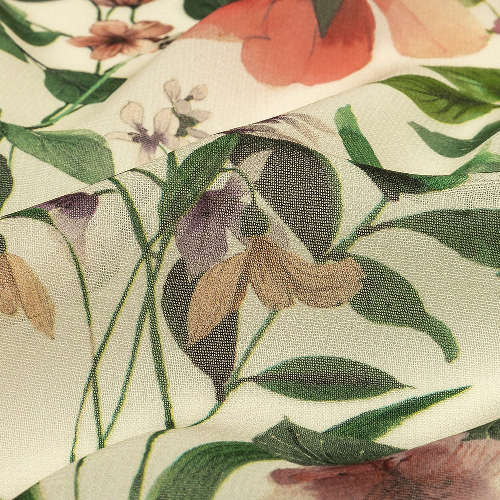 Mood Exclusive Beige O'Keefe's Orchids Viscose Georgette - Joann Fabrics