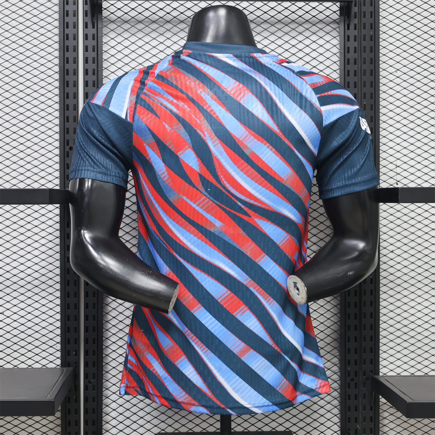 Arsenal 26-27 Red Blue Teal Diagonal Stripes Pre-Match Jersey - Player Version - UnitedFutballJersey