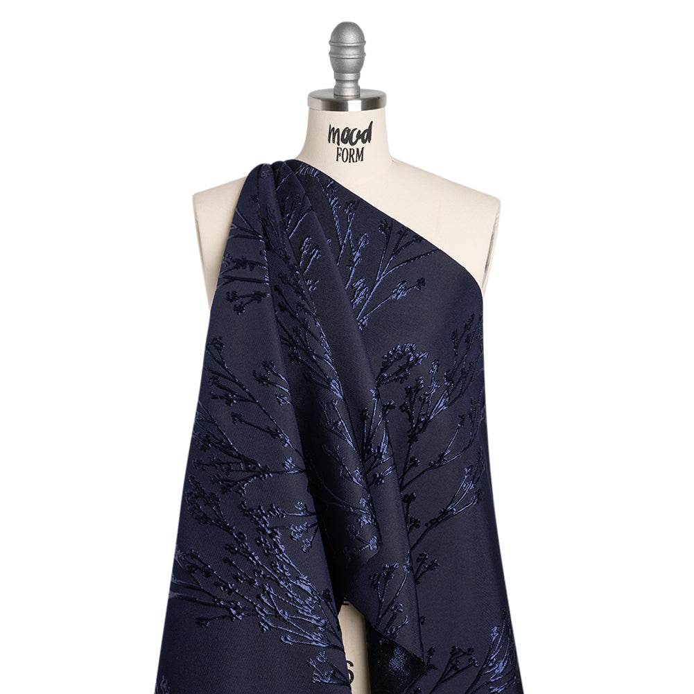 Metallic Brocade - Navy on Navy Flowering Branches - Joann Fabrics