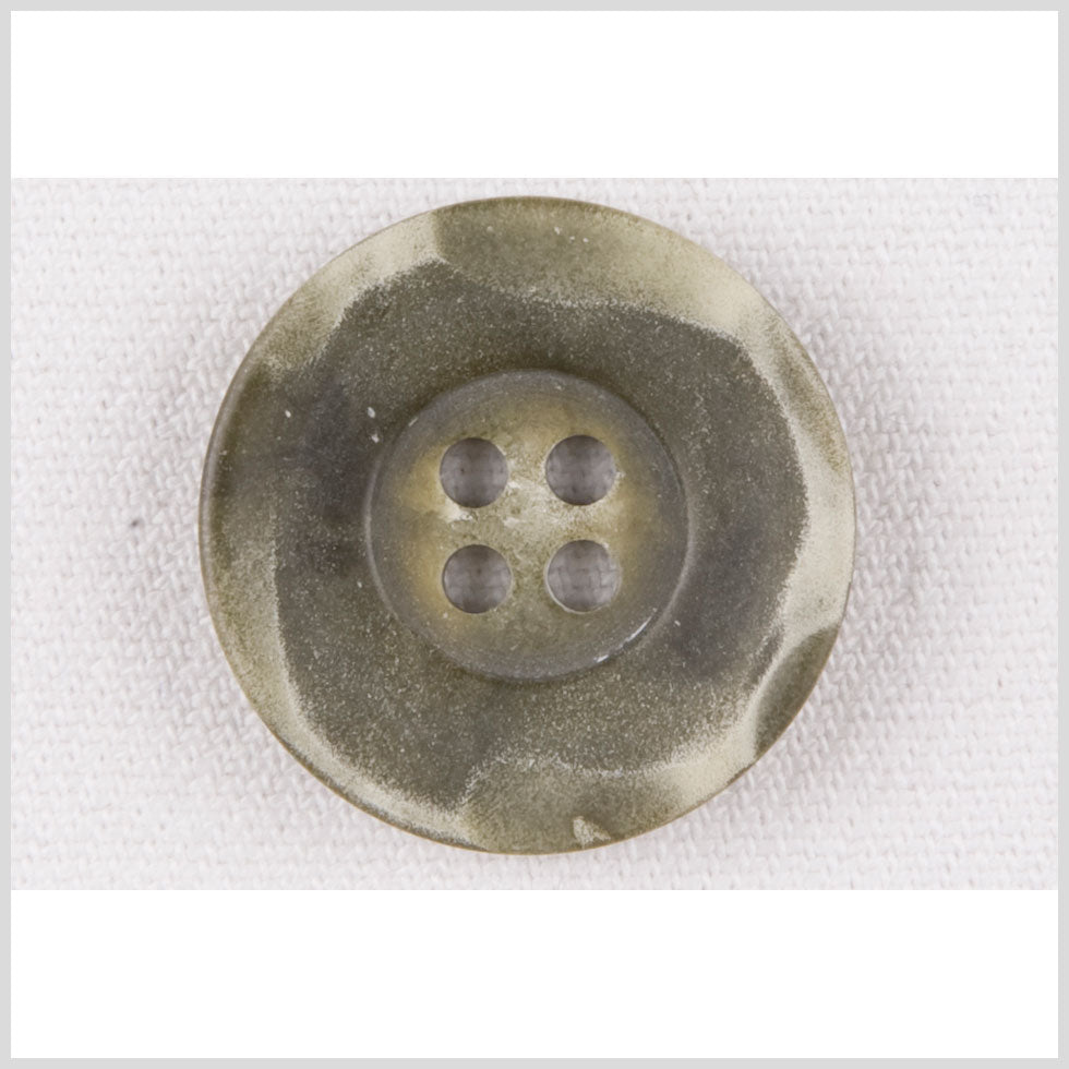 Plastic 4-Hole Button - 28L/18mm - Muted Green with Worn Edges - Joann Fabrics