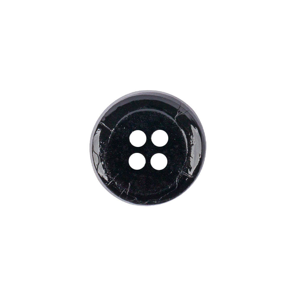 Black and Gold Edged 4-Hole Glass Button - 24L/15mm - Joann Fabrics