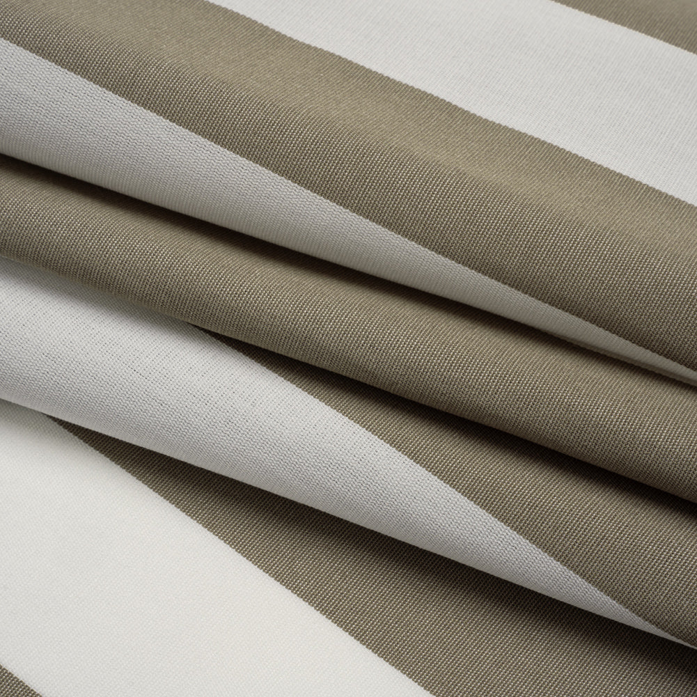 Outdoor Canvas - Stone and White Awning Stripes - Joann Fabrics